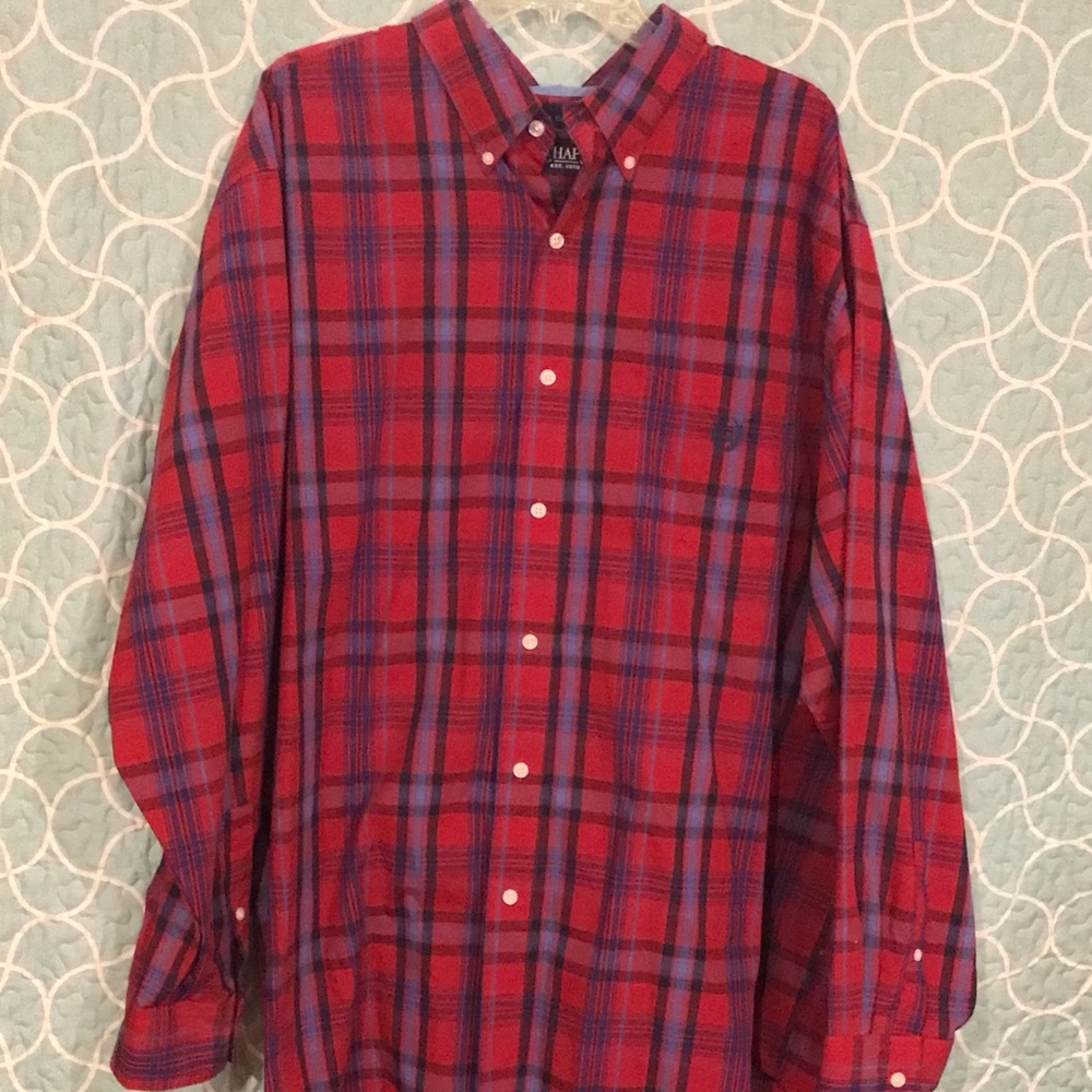Chaps plaid long sleeve button down shirt